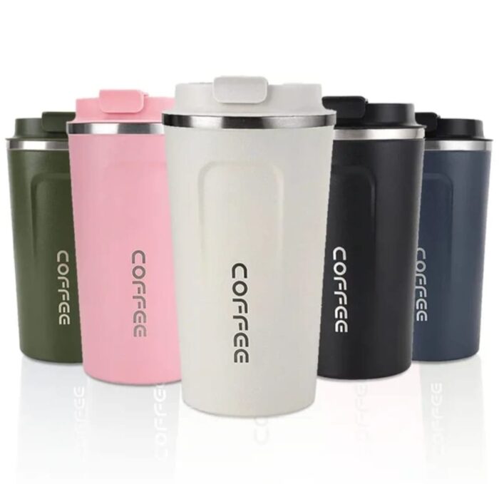 Copo Térmico -Coffe -Branco-Rosa-Preto 510 ml